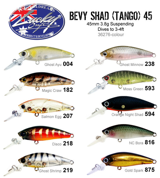 Lucky Craft Tango Bevy Shad 45