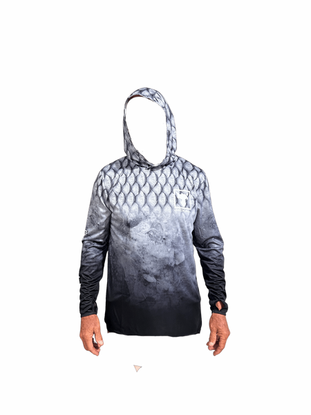 Jackall Grey Scale Hooded Fishing Shirt