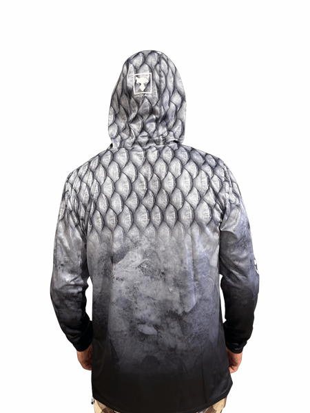 Jackall Grey Scale Hooded Fishing Shirt