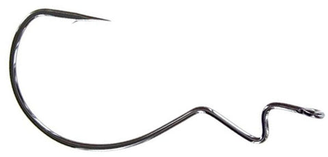 Gamakatsu Offset Shank Worm Hooks - Size 3/0, Round Bend, 25-Pack In Black (54413-25) For Bass Fishing